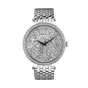 Ladies Silver Caravelle by Bulova Bling watch.